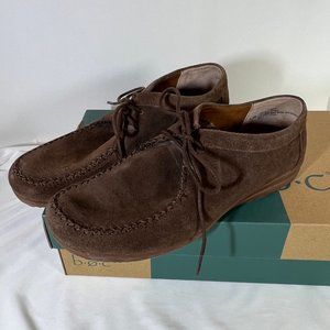 b.o.c. Womens Brown Suede Lace Up Casual Moccasin Flats Leather Harwick Size 8.5